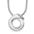 Sterling Silver RH Plated White Ice .01ct. Diamond Necklace