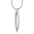 Sterling Silver RH Plated White Ice .02ct. Diamond Fancy Necklace