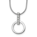 Sterling Silver RH Plated White Ice .05ct. Diamond Circle Necklace
