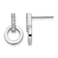 Sterling Silver RH Plated White Ice .05ct. Diamond Earrings