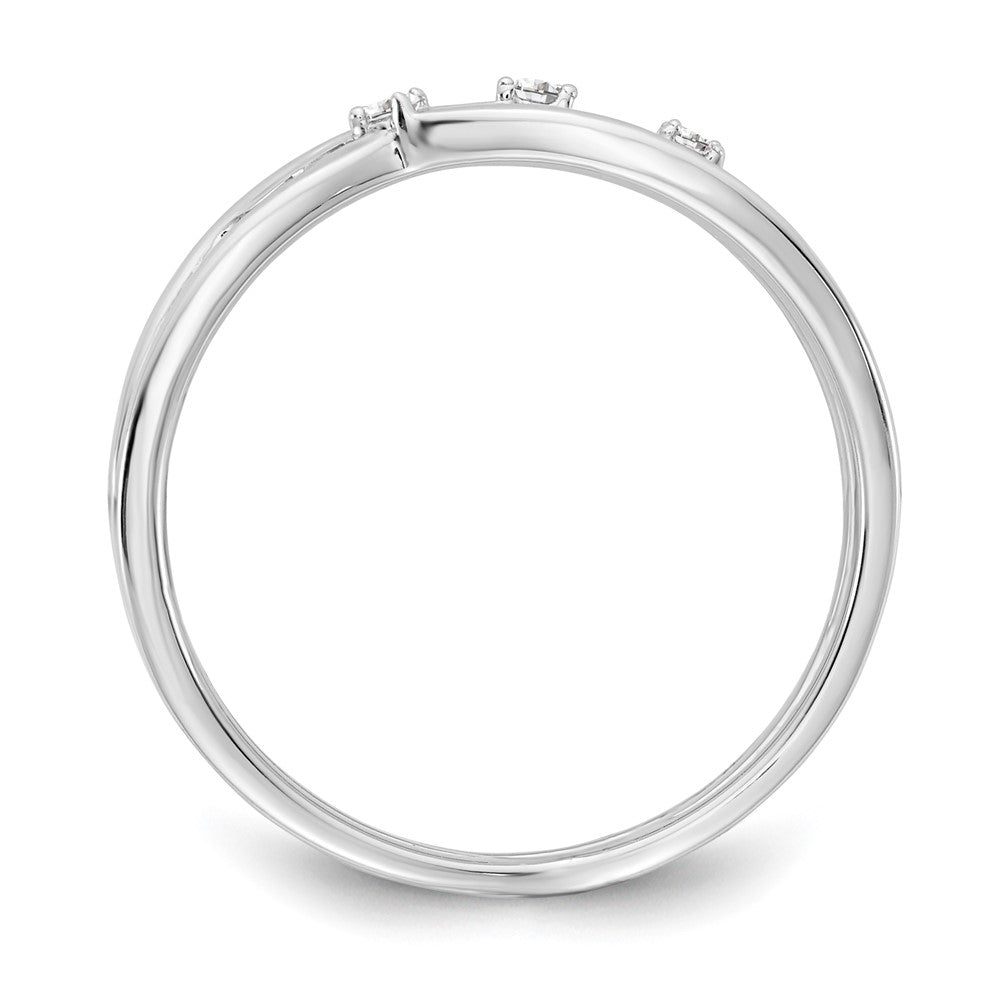 Sterling Silver RH Plated White Ice .03ct. Diamond Ring