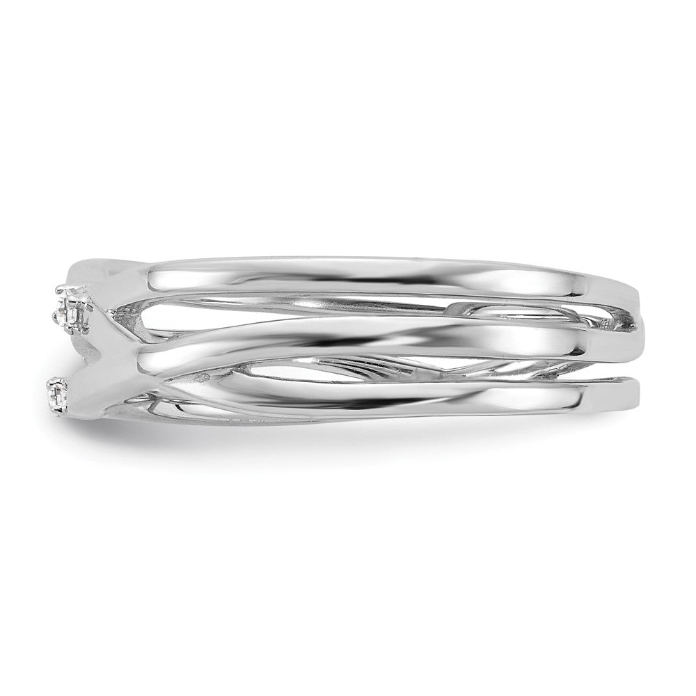 Sterling Silver RH Plated White Ice .03ct. Diamond Ring