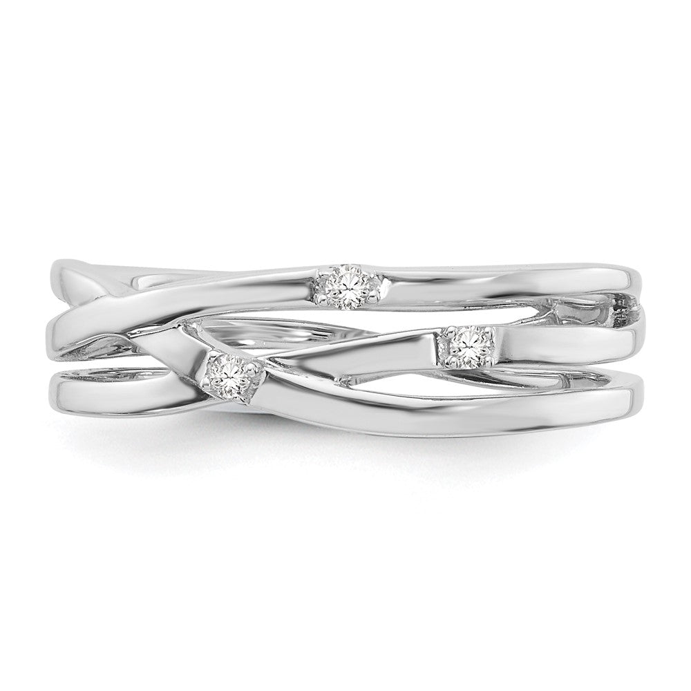 Sterling Silver RH Plated White Ice .03ct. Diamond Ring