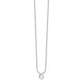 Sterling Silver RH Plated White Ice .02ct. Diamond Teardrop Necklace