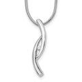 Sterling Silver RH Plated White Ice .02ct. Diamond Necklace