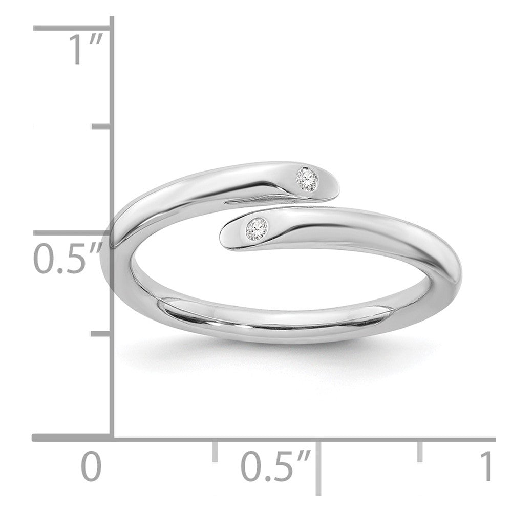 Sterling Silver RH Plated White Ice .02ct. Diamond Ring
