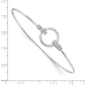 Sterling Silver RH Plated White Ice .06ct. Diamond Circle Bangle Bracelet