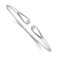 Sterling Silver RH Plated White Ice .02ct. Diamond Bangle Bracelet