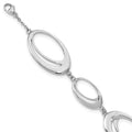 Sterling Silver RH Plated White Ice .02ct. Diamond Ovals Bracelet