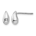 Sterling Silver RH Plated White Ice .01ct. Diamond Teardrop Earrings