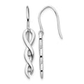 Sterling Silver RH Plated White Ice .05ct. Diamond Twist Earrings