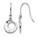 Sterling Silver RH Plated White Ice .02ct. Diamond Dangle Earrings