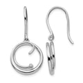 Sterling Silver RH Plated White Ice .01ct. Diamond DangleEarrings