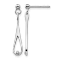 Sterling Silver RH Plated White Ice .01ct. Diamond Dangle Earrings