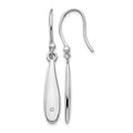 Sterling Silver RH Plated White Ice .01ct. Diamond Dangle Earrings