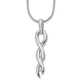 Sterling Silver RH Plated White Ice .05ct. Diamond Twist Necklace