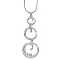 Sterling Silver RH Plated White Ice .02ct. Diamond 3 Circle Necklace
