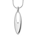 Sterling Silver RH Plated White Ice .01ct. Diamond Necklace