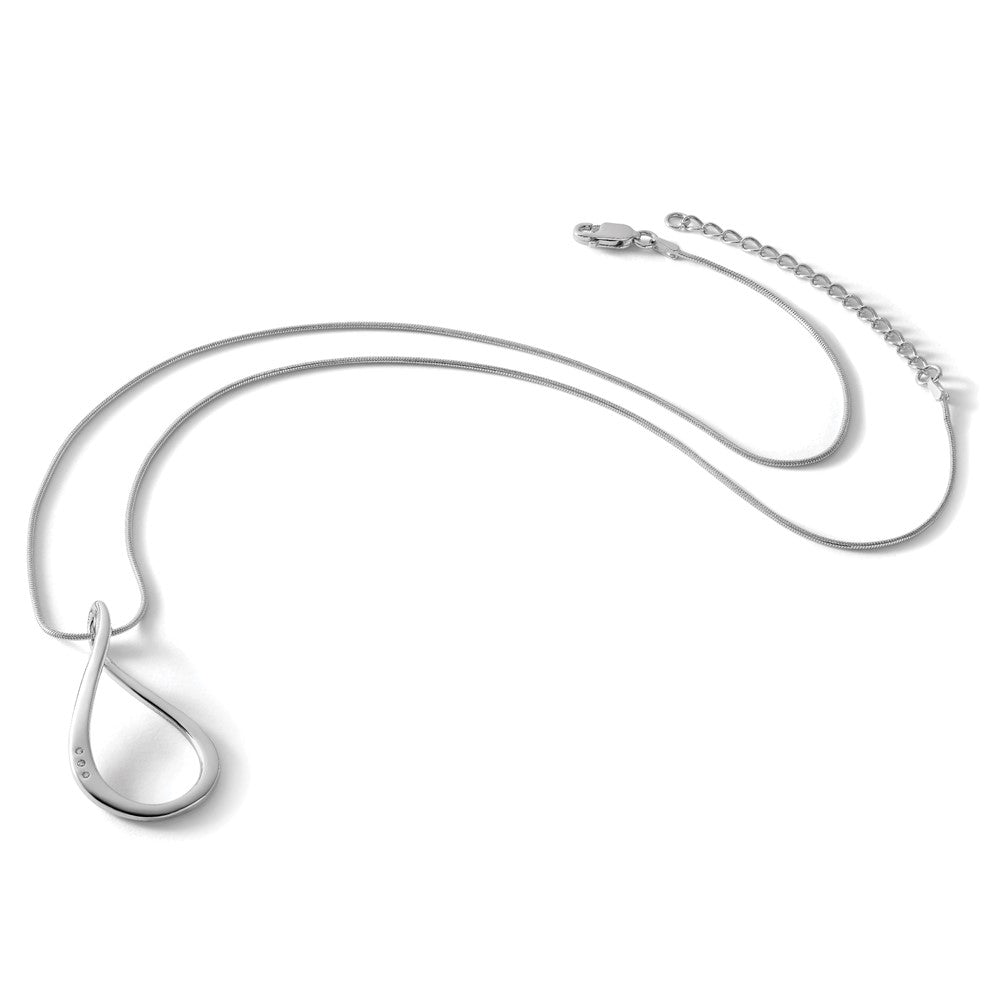 Sterling Silver RH Plated White Ice .015ct. Diamond Necklace