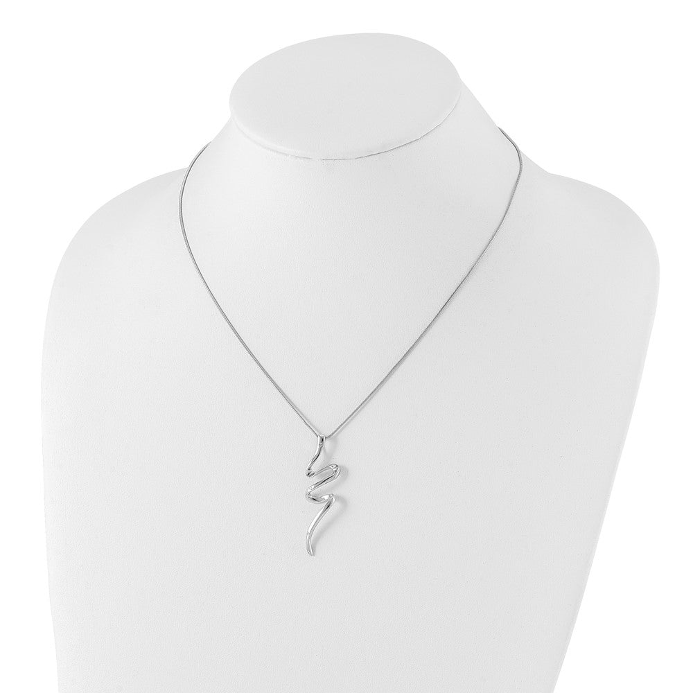 Sterling Silver RH Plated White Ice .025ct. Diamond Necklace