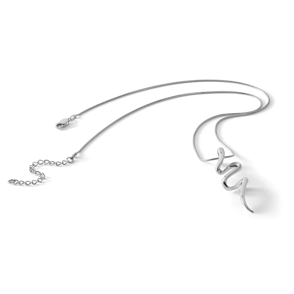 Sterling Silver RH Plated White Ice .025ct. Diamond Necklace