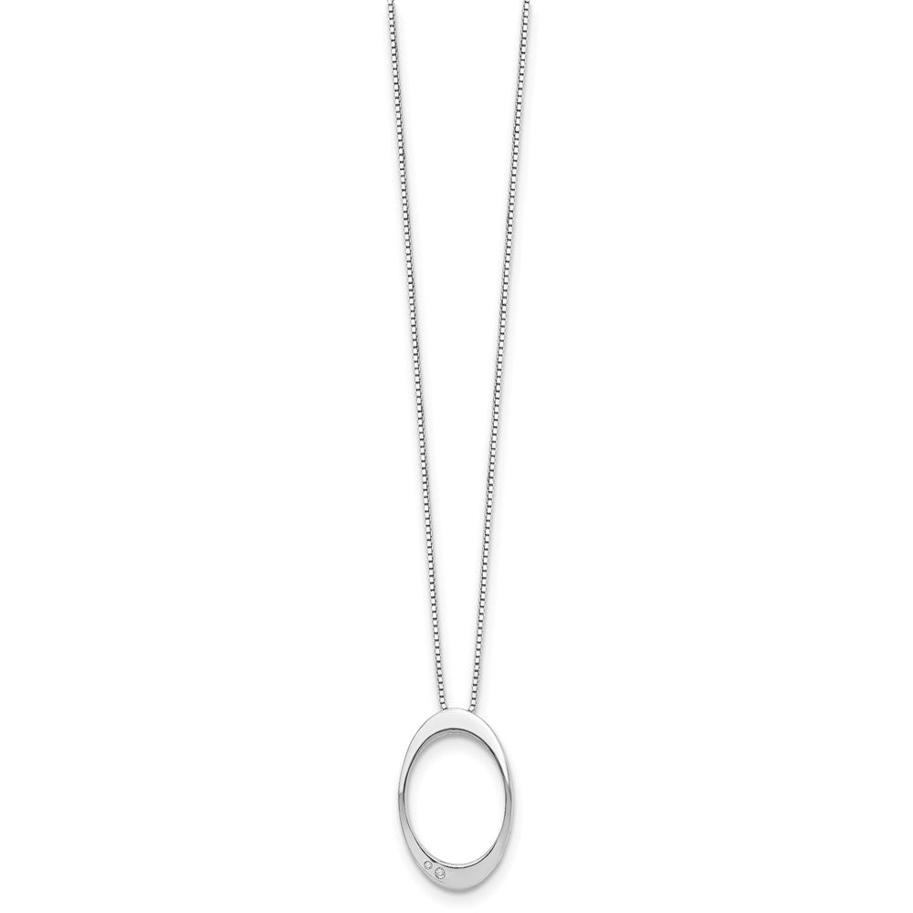 Sterling Silver RH Plated White Ice .015ct. Diamond Necklace