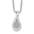 Sterling Silver RH Plated White Ice .04ct. Diamond Necklace