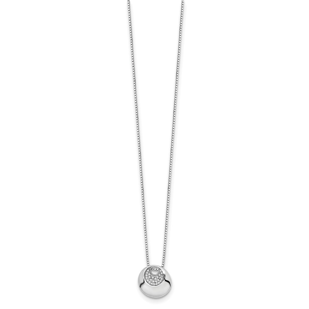 Sterling Silver RH Plated White Ice .09ct. Diamond Necklace