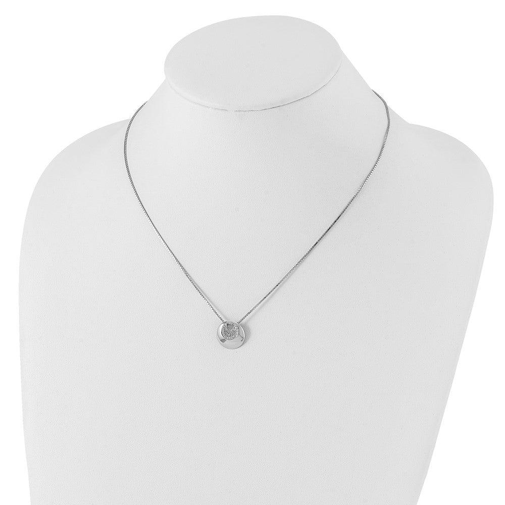 Sterling Silver RH Plated White Ice .09ct. Diamond Necklace