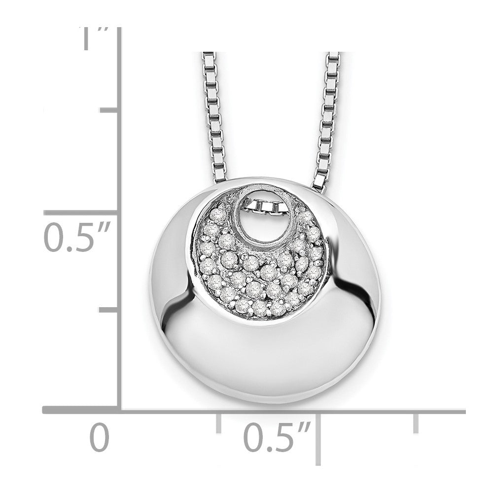 Sterling Silver RH Plated White Ice .09ct. Diamond Necklace