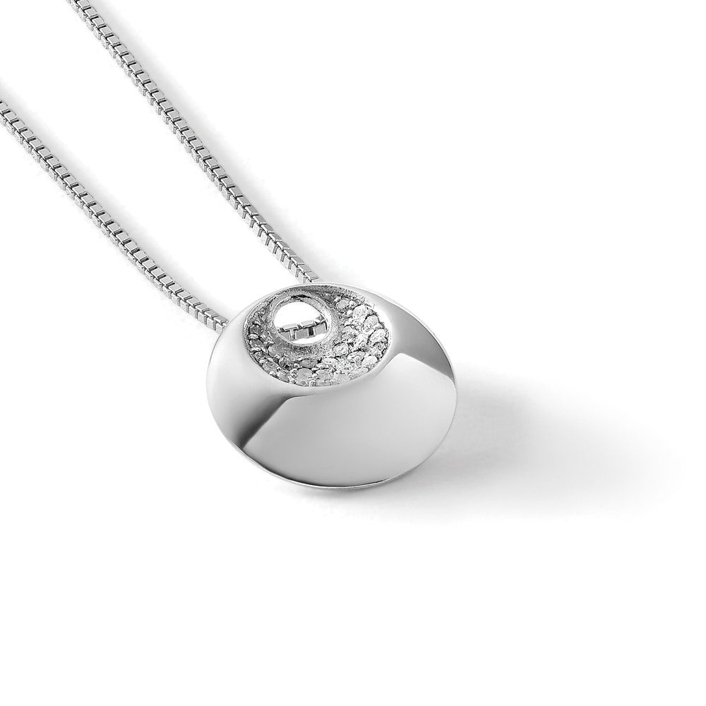 Sterling Silver RH Plated White Ice .09ct. Diamond Necklace
