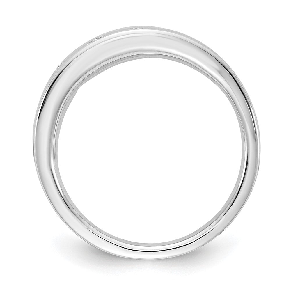 Sterling Silver RH Plated White Ice .02ct. Diamond Ring