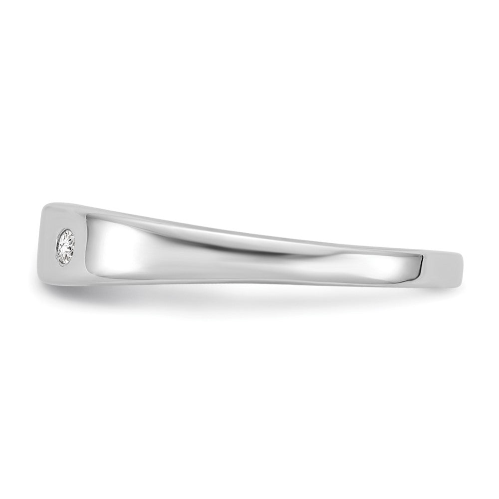 Sterling Silver RH Plated White Ice .02ct. Diamond Ring