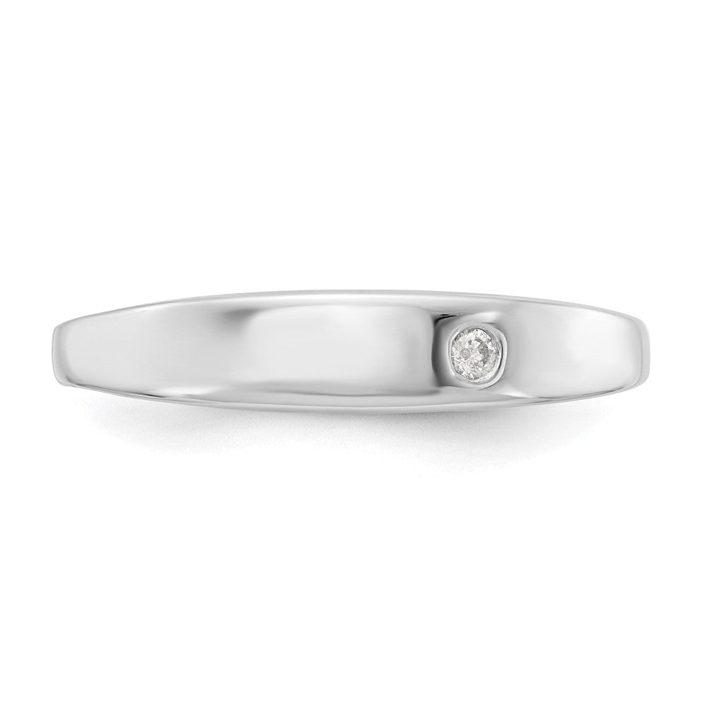 Sterling Silver RH Plated White Ice .02ct. Diamond Ring