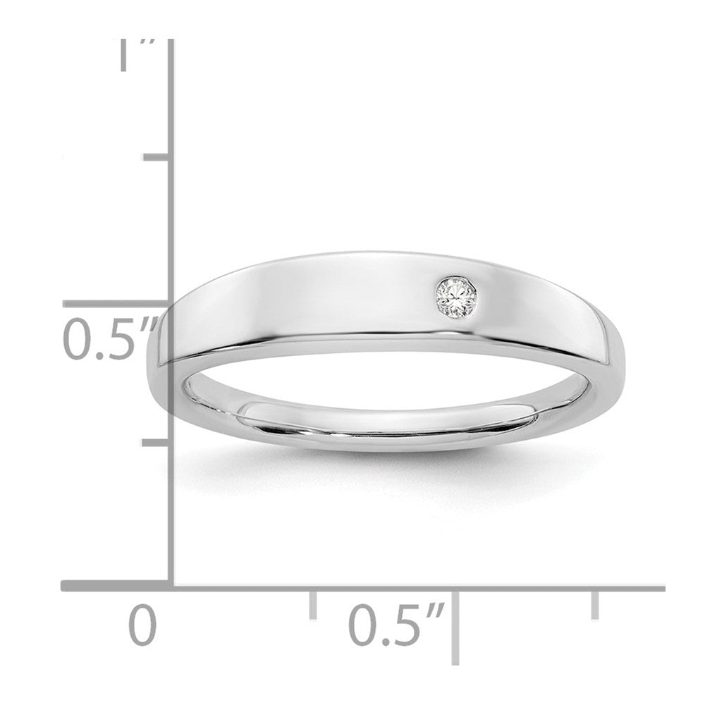 Sterling Silver RH Plated White Ice .02ct. Diamond Ring