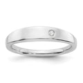 Sterling Silver RH Plated White Ice .02ct. Diamond Ring