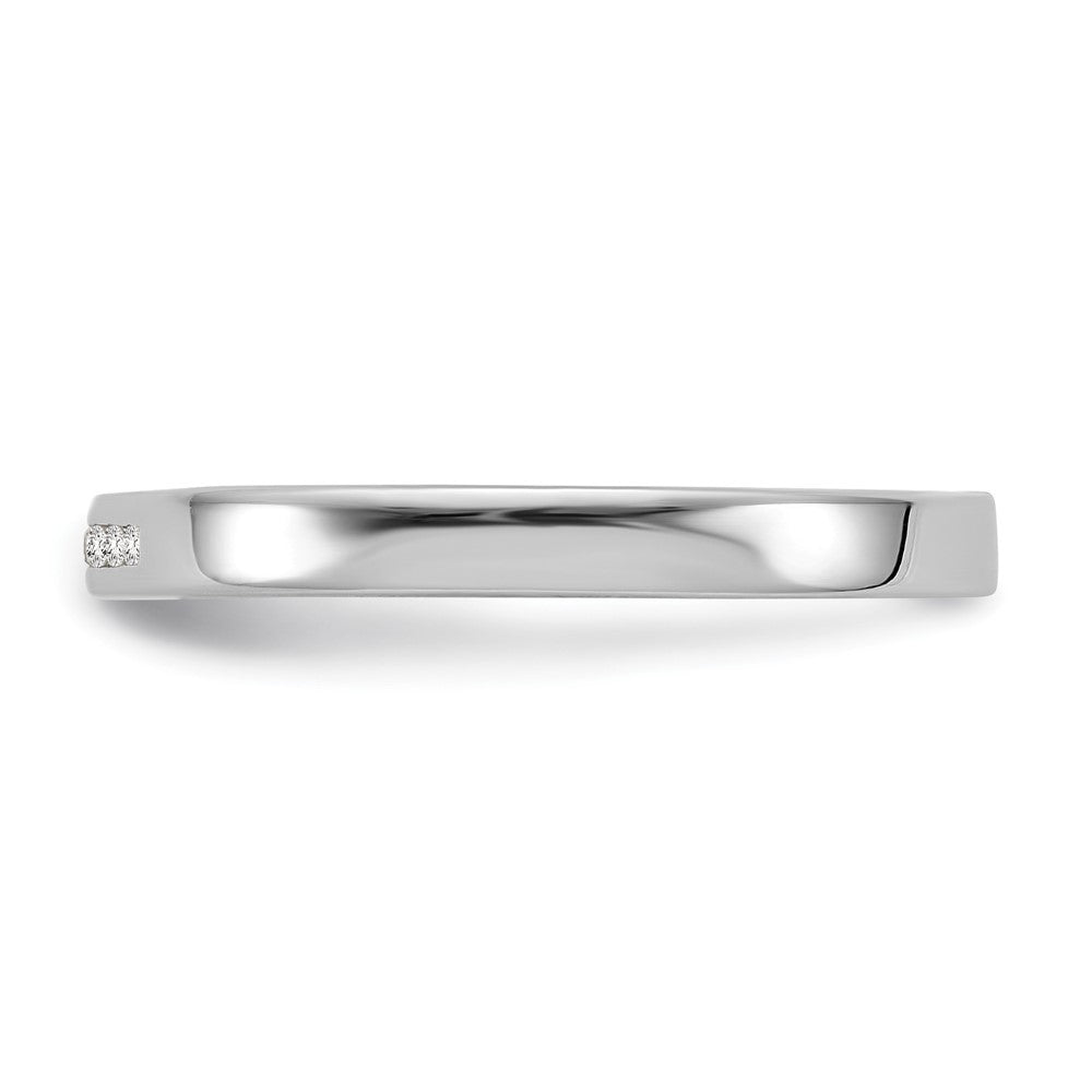 Sterling Silver RH Plated White Ice .08ct. Diamond Ring