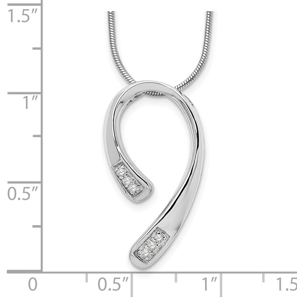 Sterling Silver RH Plated White Ice .06ct Diamond Necklace