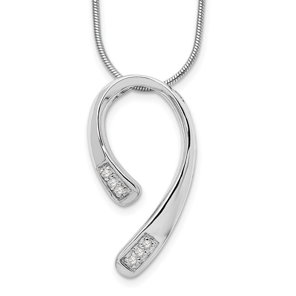 Sterling Silver RH Plated White Ice .06ct Diamond Necklace