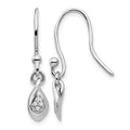 Sterling Silver RH Plated White Ice .04ct Diamond Earrings