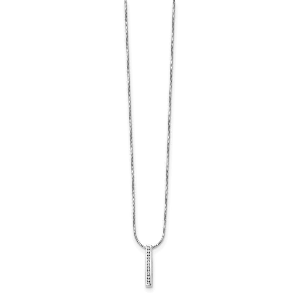 Sterling Silver RH Plated White Ice .13ct Diamond Necklace