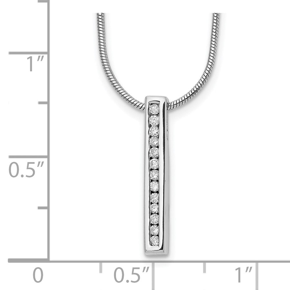 Sterling Silver RH Plated White Ice .13ct Diamond Necklace