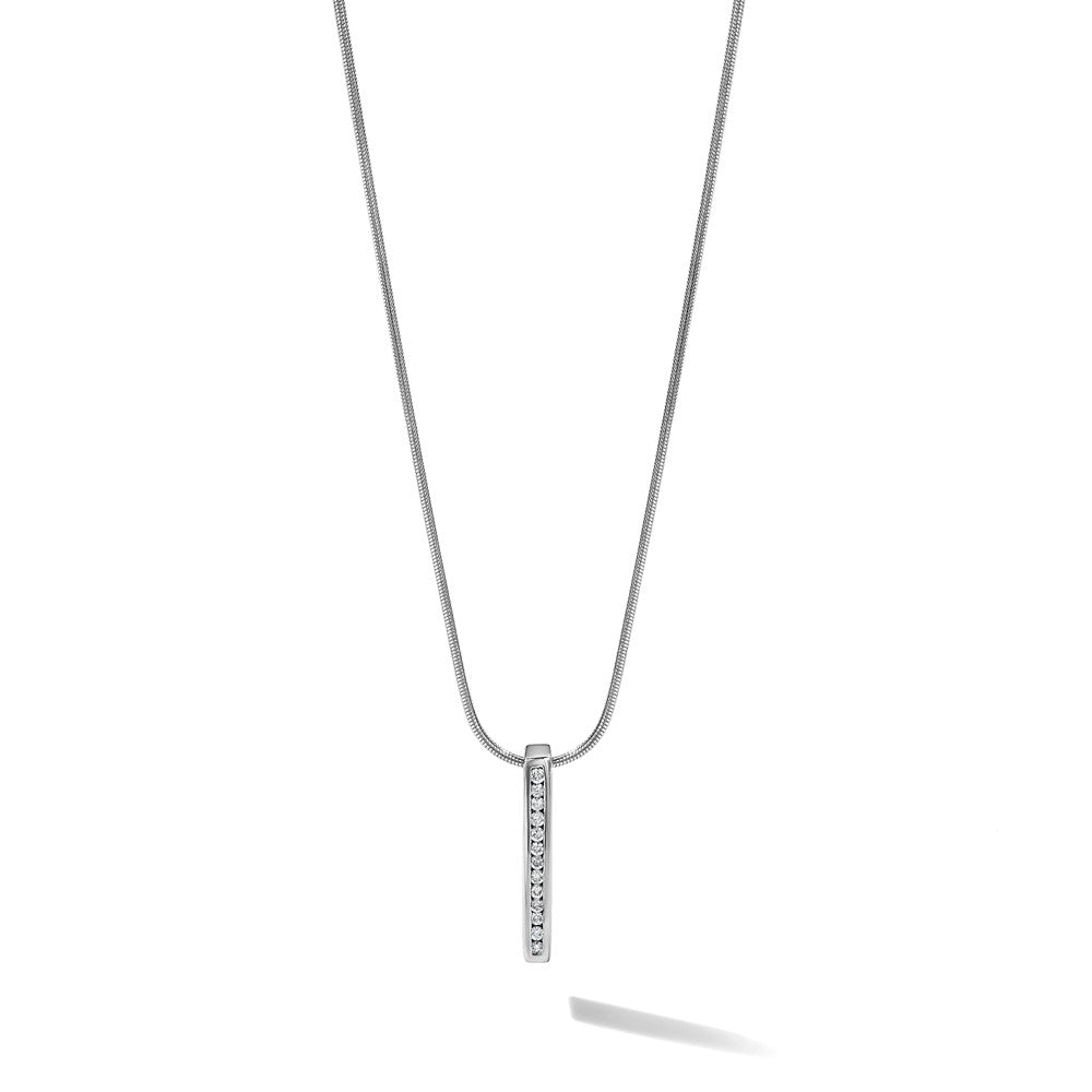 Sterling Silver RH Plated White Ice .13ct Diamond Necklace