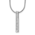 Sterling Silver RH Plated White Ice .13ct Diamond Necklace
