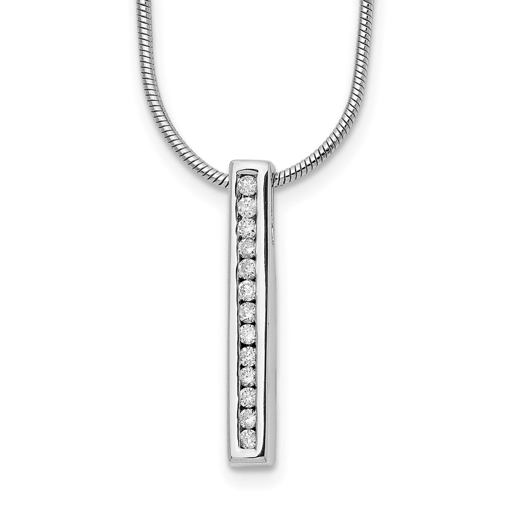 Sterling Silver RH Plated White Ice .13ct Diamond Necklace