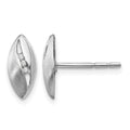 Sterling Silver RH Plated White Ice Satin & Polished .05ct Diamond Earrings