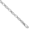 Sterling Silver RH Plated White Ice .03ct Dia. with 1.25in ext Fancy Bracel