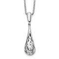 Sterling Silver RH Plated White Ice .01ct Diamond Necklace