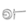 Sterling Silver RH Plated White Ice .01ct Diamond Post Earrings