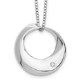 Sterling Silver RH Plated White Ice Diamond Circle Slide Necklace